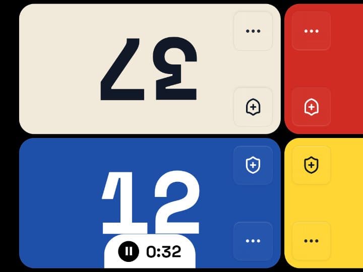 The turn timer badge on the active player's tile
